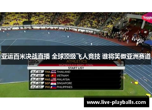 亚运百米决战直播 全球顶级飞人竞技 谁将笑傲亚洲赛道